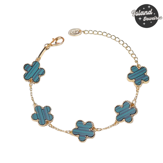 Island Jewels – Titanium Blue Flower Mood Tracker Bracelet 🌸💙