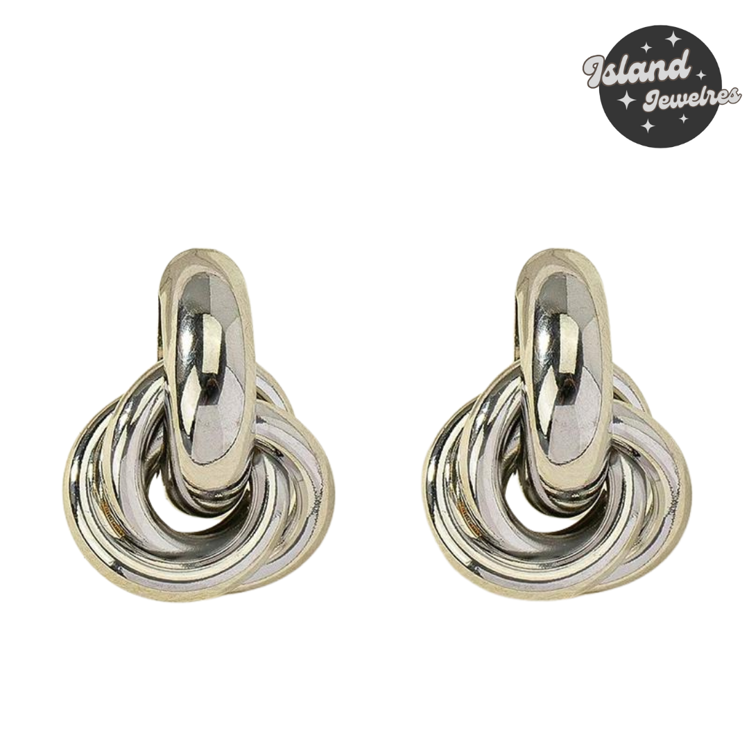 Island Jeweles Gold &amp; Silver Knot Hoop Earrings - Elegant &amp; Trendy Jewelry 🌟