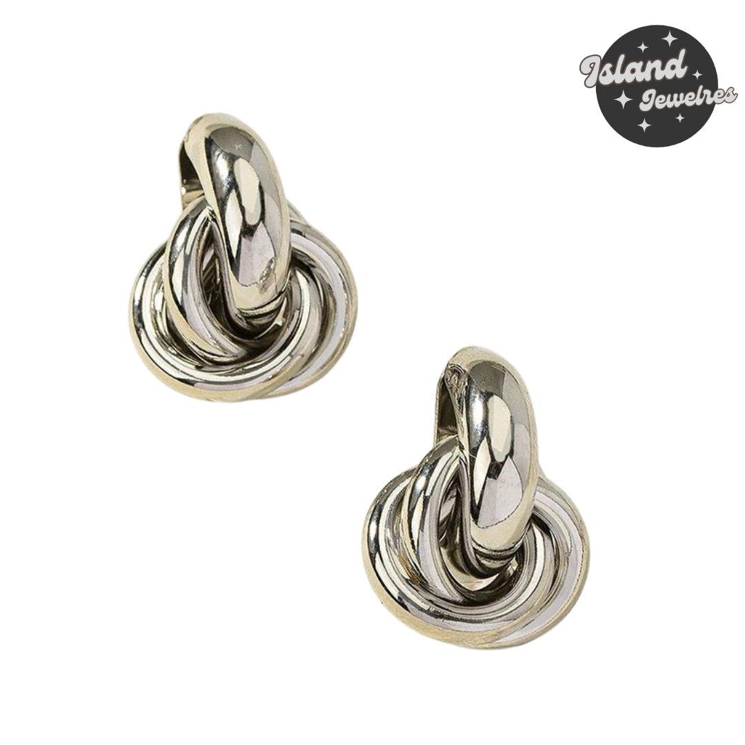 Island Jeweles Gold &amp; Silver Knot Hoop Earrings - Elegant &amp; Trendy Jewelry 🌟