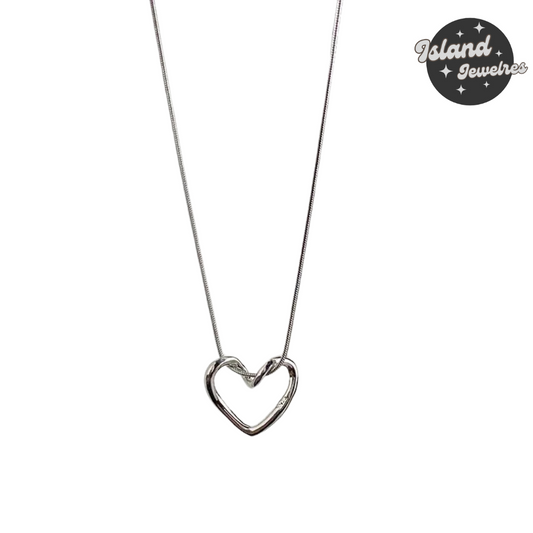 💖 Island Jeweles – Sparkling Heart Pendant Necklace 💖