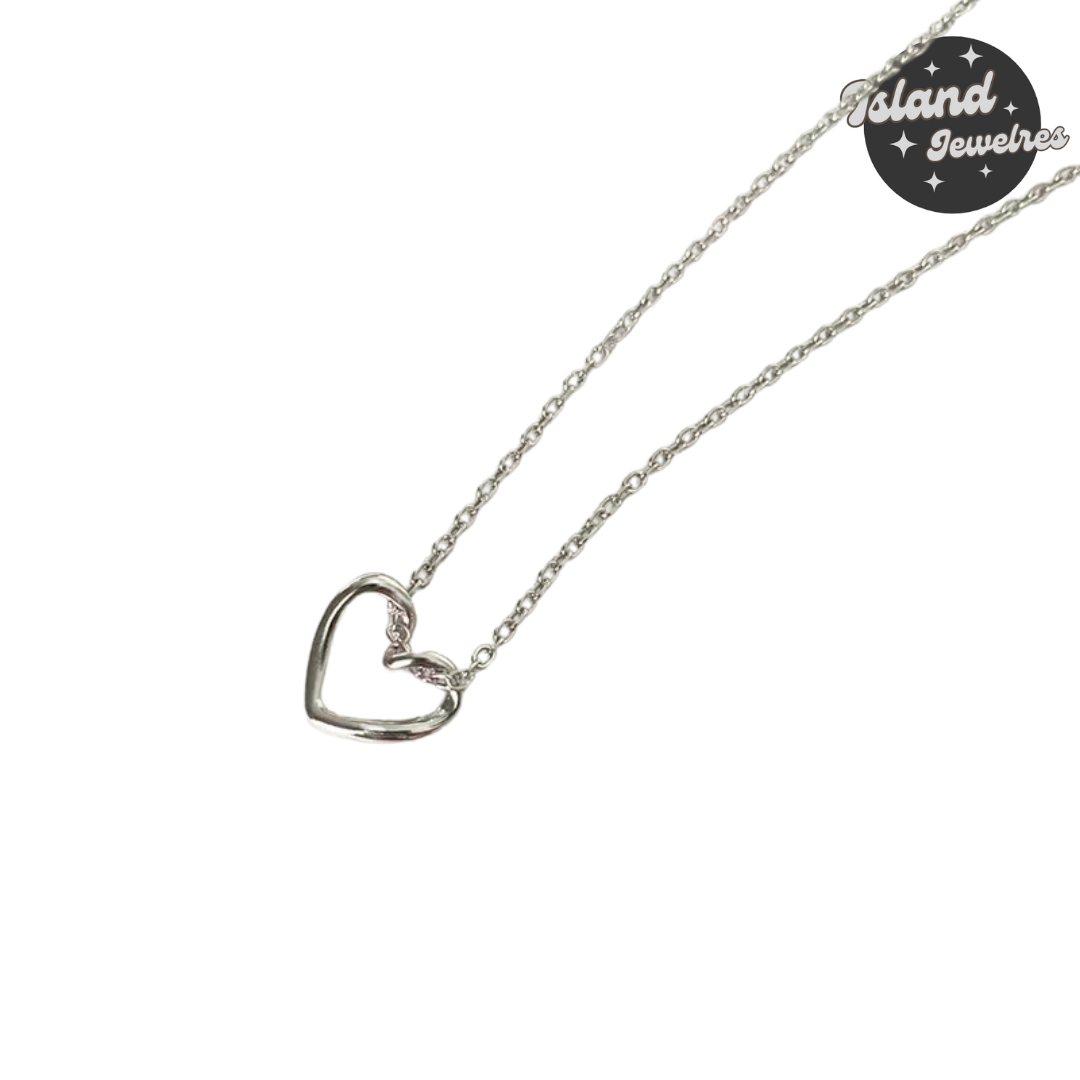 💖 Island Jeweles – Sparkling Heart Pendant Necklace 💖