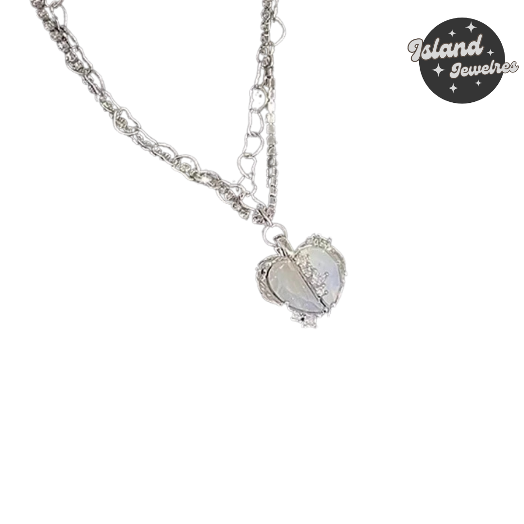 💖 Island Jeweles – Sparkling Heart Pendant Necklace 💖