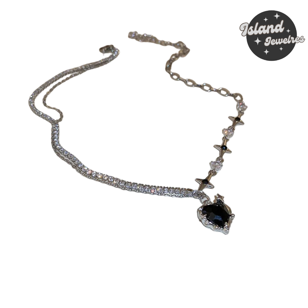 💖 Island Jeweles – Sparkling Heart Pendant Necklace 💖