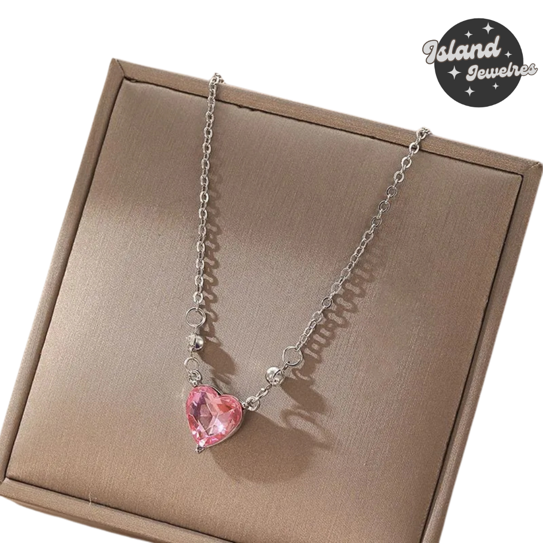 💖 Island Jeweles – Sparkling Heart Pendant Necklace 💖