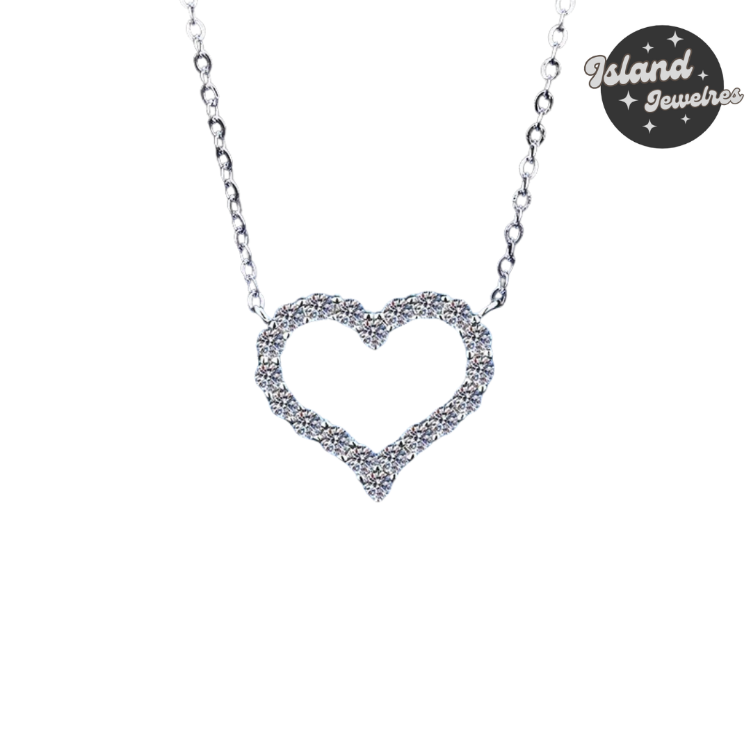 💖 Island Jeweles – Sparkling Heart Pendant Necklace 💖