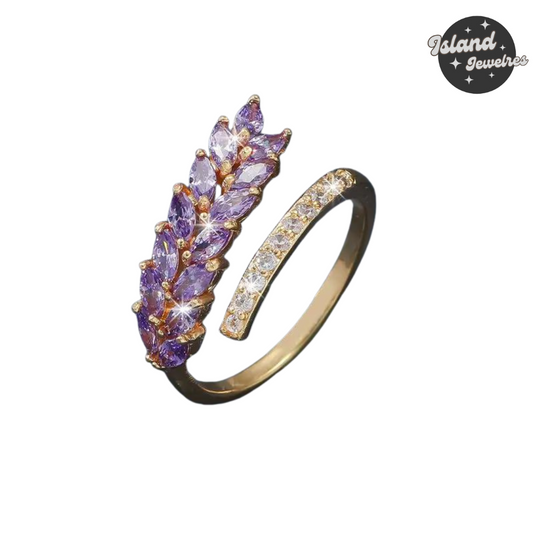 Island Jewelries Exquisite Purple Crystal Cocktail Ring